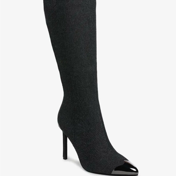 Shoes - Elegant Black Knee-High Women's denim Boots